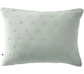 Taie d'oreiller Brodée Déco  Gaïa Boho  60 x 60 cm & 50 x 70 cm  Gaze de Coton  - Gaïa Boho Eucalyptus - 50 x 70 cm