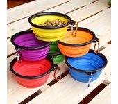 Cuenco plegable ecológico de silicona para perros, comedero para gatos y perros, cuencos portátiles de viaje para comida de cachorros y perros.