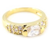 Anillo 'Diosa' Chapado En Oro Blanco 50 blanco