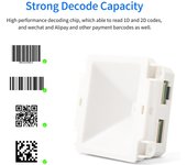 Escáner de código de barras integrado 1D 2D, módulo lector de código de barras QR, conexión USB para máquina de puerta blanco