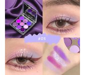 Paleta de sombras de ojos para fiesta, maquillaje de ojos de 9 colores, paleta de sombras de ojos brillantes, pigmentos de ojos mate