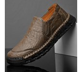 Zapatillas deportivas sin cordones City Walk para hombre, zapatos casuales de cuero, mocasines 39 caqui