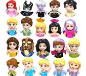 Figuras de acción en miniatura de Anna, Elsa, princesa Bella, bestia, sirena, bloques de construcción, juguetes para niños, regalos Dolls With Body