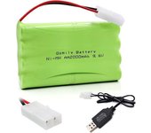 Pilas recargables AA - YUNIQUE GREEN-CLEAN-POWER - 9,6 V 2000 mAh - Conector Tamiya - Cable USB
