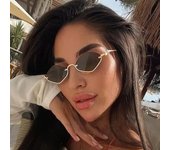Gafas de sol de lujo 2025 para mujer, nuevas gafas de sol con montura media y forma de diamante para hombre, unisex, con montura pequeña de dopamina, para exteriores. negro