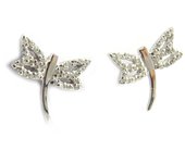 Les Trésors De Lily [M0929] - Boucles Argent 'Libellules' blanc blanco