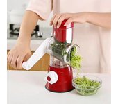 Cortadora y trituradora de verduras multifuncional, herramienta de corte con 3 tambores afilados, manual, para queso, maní y galletas blanco