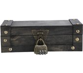 Caja de almacenamiento vintage, organizador de adornos de joyería de estilo antiguo, cofre del tesoro Retro(6702ADH Gris