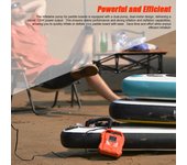 Bomba de alta presión de 22 PSI para tabla de remo, compresor de aire eléctrico portátil para automóvil, para bote inflable, kayak, carpa, piscina, remo de pie gris