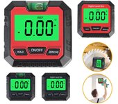 Nivel de burbuja digital, transportador de medición vertical horizontal, inclinómetro, regla de escala horizontal, buscador de ángulos de 90 grados, nivel eléctrico de burbuja portátil No Blisters Black