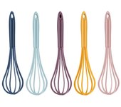 Batidor de huevos Manual giratorio multifuncional, Mini batidor de huevos de cocina de plástico, herramienta para hornear, agitador de huevos, batidor de silicona, 1 Uds. azul