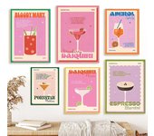 Póster de cóctel mojito, bebida de jugo, bar, pintura de pared vintage, póster nórdico e impresión, cuadro decorativo de pared para sala de estar, cuadros 21X30cm No Frame
