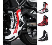 Botas de motocicleta, botas protectoras impermeables para Motocross, eje activo, todoterreno, zapatos largos hasta el muslo, botas para motocicleta para hombre 45 negro