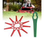 Juego de 50/100 cuchillas de plástico para desbrozadora de césped, cuchillas de repuesto para recortadora de césped, accesorios para herramientas eléctricas de jardín