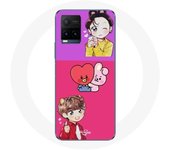 Coque pour Vivo Y21s 2021 / Y21 2021 BTS BT21 Cooky Et Tata Bangtan V Et Jungkook Fanart