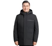 Abrigos largos de plumas de invierno para hombre, abrigo nuevo de marca, talla grande, chaqueta acolchada para hombre de mediana edad, con capucha, parkas gruesas y cálidas M negro