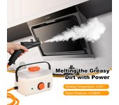 Limpiador a vapor portátil multifunción, limpieza móvil eléctrica a alta presión con vapor, 2500W EU Plug beige