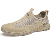 Zapatos casuales de malla de respiradero de verano para hombres, mocasines para hombres, zapatos para caminar al aire libre, mocasines, zapatos para hombre 38 negro