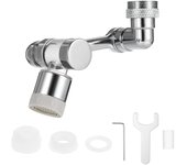 Extensor de grifo giratorio 1080, grifo con filtro de salpicaduras giratorio de gran ángulo de 360 ​​°, giratorio Universal plata
