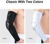 Brazo de baloncesto para niños, 1 par de mangas para correr, montar en bicicleta, Mangas de protección solar, brazo protector antisudor White m