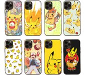 Funda negra para Samsung Note 20 Lite S24 Ultra S23 A03 A05 A06 A11 A71 A15 A16 A13 A24 A25 A33 A52 A53 A50 M55 M35 Plus K-88 Pikachu Pokémon Samsung S23 amarillo pardo