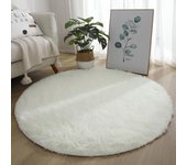 Alfombra redonda blanca para niños, decoración para dormitorio, sala de estar, habitación de adolescentes, alfombra grande, esponjosa y peluda, alfombras de arcoíris, alfombrillas colgantes para silla. Round 60cm