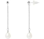 Pendientes - PERLINEA - Perlas Cultivadas Auténticas - 7-8 mm - Oro Blanco - 2 años de garantía
