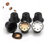 Productos más limpios 3 uds taza de cápsula de filtro de café reutilizable recargable de acero inoxidable para Nespresso plata