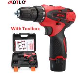 Juego de destornilladores eléctricos de doble velocidad, taladro eléctrico recargable de litio, destornillador eléctrico, taladro de pistola, 12V 12V-single speed EU Plug rojo
