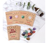 Paquete de 24/12 tarjetas de San Valentín con piedras en forma de corazón, tarjetas de regalo para niños y niñas, clases, aulas, fiestas escolares.