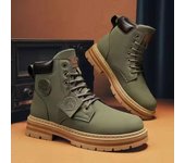 Zapatos casuales de caña alta de moda de otoño para hombre, botas hasta el tobillo impermeables y antideslizantes para exteriores, botas de herramientas, botas de motocicleta cómodas, botas para hombre 39