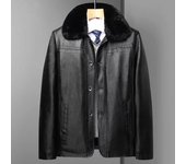 Chaquetas de cuero para hombres de mediana edad, chaquetas de cuero para hombres de mediana edad y mayores, chaquetas de cuero de invierno de papá con terciopelo engrosado 170