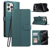 Funda tipo billetera magnética geométrica en relieve para iPhone Samsung Google Xiaomi Redmi Ranuras para tarjetas Funda de cuero con tapa Samsung S10 negro