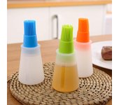 1 botella de aceite de silicona portátil con cepillo para parrilla, cepillos para aceite líquido, repostería, cocina, horneado, barbacoa, utensilios de cocina para barbacoa. verde