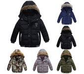 Abrigo de moda para niños, chaqueta de invierno, abrigo, chaqueta para niño, ropa cálida con capucha para niños 90