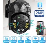 Nueva cámara para exteriores de 2MP, visión nocturna infrarroja panorámica de 360 ​​°, Wifi, PTZ, cámara IP impermeable, alarma, recordatorio en tiempo real, Audio bidireccional, aplicación remota EU Plug