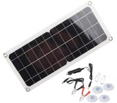 Cargador de batería de panel solar de silicio monocristalino con salida USB de 10 W y 12 V, fuente de alimentación móvil solar