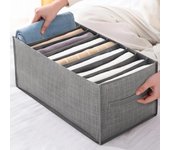 Caja de almacenamiento para pantalones vaqueros, organizador de armario, compartimentos para ropa, cajón, pantalones vaqueros, calcetines, almacenamiento de pantalones de separación Small 7 grids gris