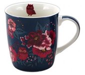 Les Trésors De Lily [A1153] - Mug porcelaine 'Osaka' bleu rose (chouette) - 9. 5x8. 5 cm (32. 5 cl) azul