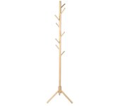 Perchero de madera con forma de árbol para ropa, sombreros, abrigos, tela, estante de pie para el hogar y el dormitorio.