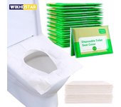 10/30/50 piezas Fundas de asiento de inodoro desechables Fundas de asiento de inodoro de papel Impermeables Desechables para Viajes Almohadillas de Tipo Agua Solubles Portátiles 10pcs