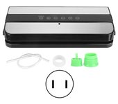 Máquina de sellado al vacío Food Saver de acero inoxidable para el hogar, color negro, con enchufe estadounidense de 110 V.