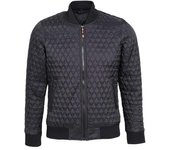 2786 Chaqueta de vuelo acolchada con cremallera para hombre S negro