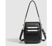 Bolsos de hombro pequeños de moda vintage para mujer, bolso bandolera de cuero PU retro, bolso de mano, bolso de mano, carteras y bolsos de mano negro