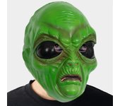Máscara de cabeza de extraterrestre para disfrazarse, realista, aterradora, accesorio para fiesta de cosplay, color verde