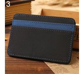 Cartera delgada de cuero sintético para hombre, billetera mágica con Clip para identificación y tarjeta de crédito, a la moda azul