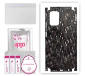 apgo Protective Skin Sticker for the back+sides compatible with Xiaomi Poco M5s, Full Wrap Film, Foil, Vinyl - Pattern Carbon Black Pixel