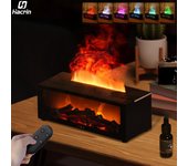 Humidificador de aire, difusor de aceites esenciales, humidificador de aroma con llama, difusor de fragancias para el hogar con luz nocturna, difusor de aromaterapia. blanco