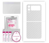 apgo Protective Skin Sticker for the back compatible with Samsung Galaxy Z Flip4, Wrap Film, Foil, Vinyl - Pattern Transparent Carbon