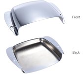 Protector de cubierta de puente de acero corto para pieza de bajo eléctrico Jazz Bass plata